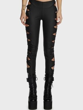 Club Exx Black Cutout Skinny Leggings